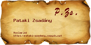 Pataki Zsadány névjegykártya